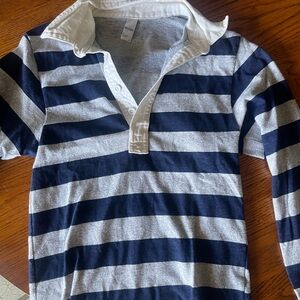 American Apparel Navy and White Striped Kids Button Down Shirt